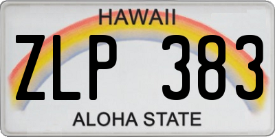 HI license plate ZLP383