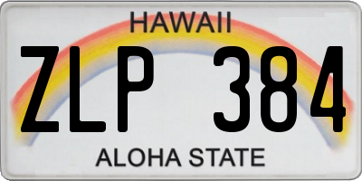 HI license plate ZLP384