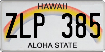 HI license plate ZLP385
