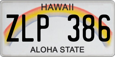 HI license plate ZLP386