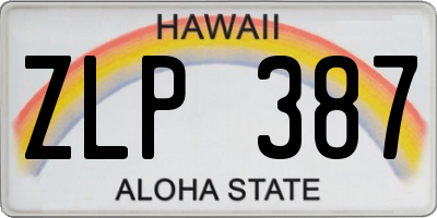 HI license plate ZLP387