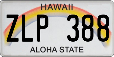 HI license plate ZLP388