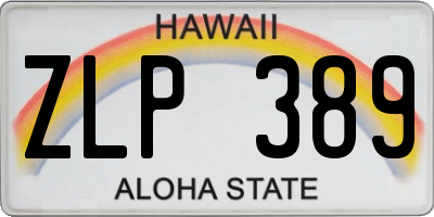 HI license plate ZLP389