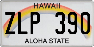 HI license plate ZLP390