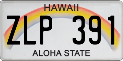 HI license plate ZLP391