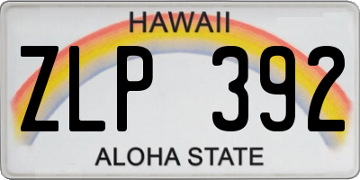 HI license plate ZLP392