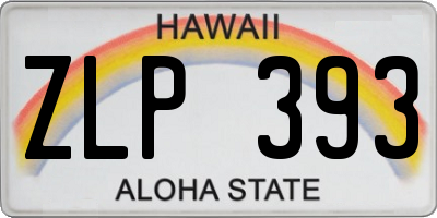 HI license plate ZLP393