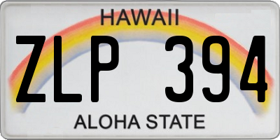 HI license plate ZLP394