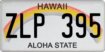 HI license plate ZLP395