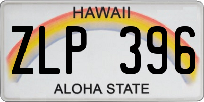 HI license plate ZLP396