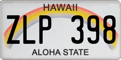 HI license plate ZLP398