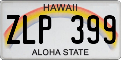 HI license plate ZLP399