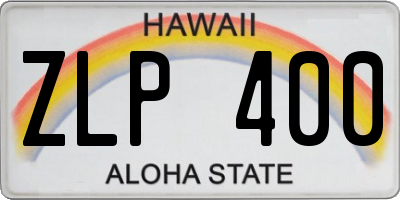 HI license plate ZLP400