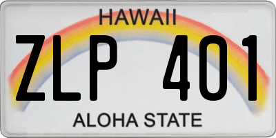 HI license plate ZLP401