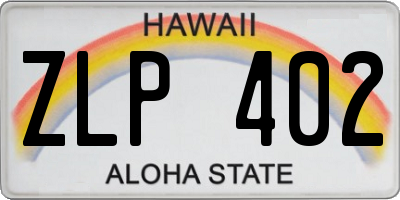 HI license plate ZLP402