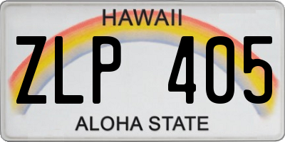 HI license plate ZLP405