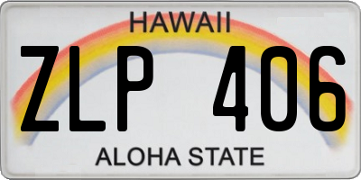 HI license plate ZLP406