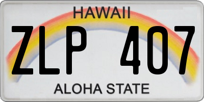 HI license plate ZLP407