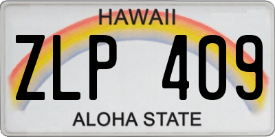 HI license plate ZLP409