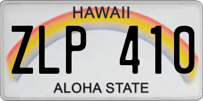 HI license plate ZLP410