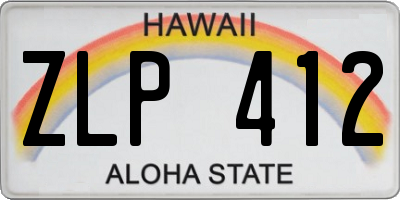 HI license plate ZLP412