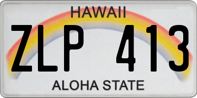 HI license plate ZLP413