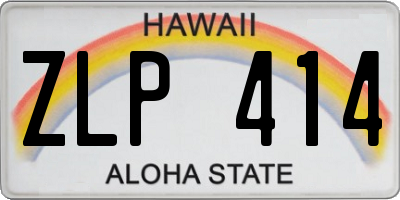 HI license plate ZLP414