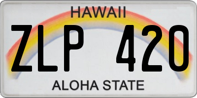 HI license plate ZLP420