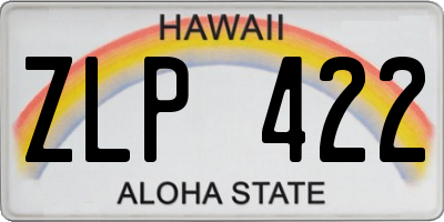 HI license plate ZLP422
