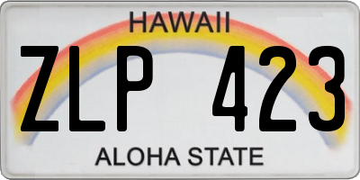 HI license plate ZLP423