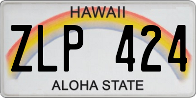 HI license plate ZLP424