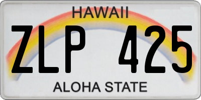 HI license plate ZLP425