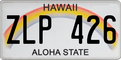 HI license plate ZLP426