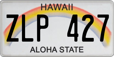 HI license plate ZLP427