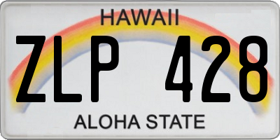 HI license plate ZLP428