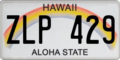 HI license plate ZLP429