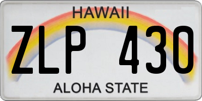 HI license plate ZLP430