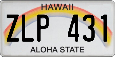 HI license plate ZLP431