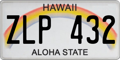 HI license plate ZLP432
