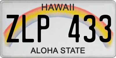 HI license plate ZLP433