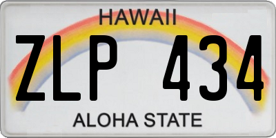 HI license plate ZLP434