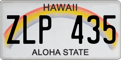 HI license plate ZLP435