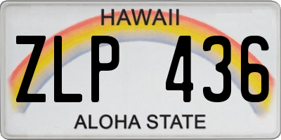 HI license plate ZLP436