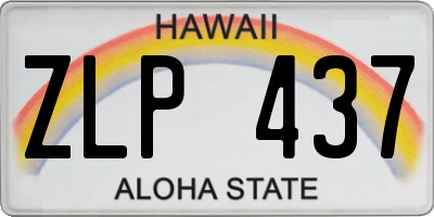 HI license plate ZLP437
