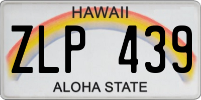 HI license plate ZLP439