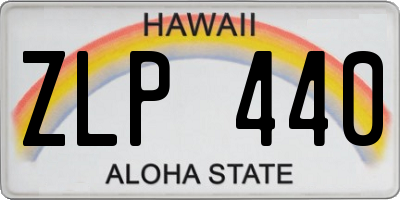 HI license plate ZLP440