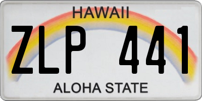 HI license plate ZLP441