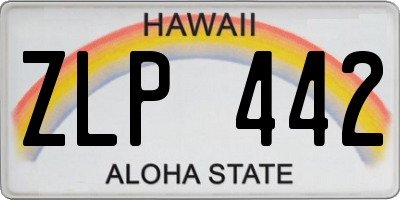 HI license plate ZLP442