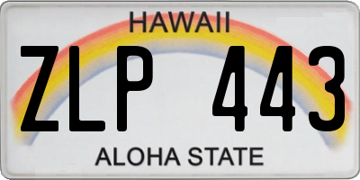HI license plate ZLP443
