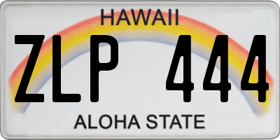 HI license plate ZLP444